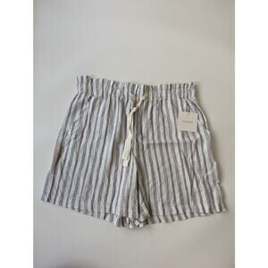 NWT Ellen Tracy Size Large Striped Drawstring White Shorts